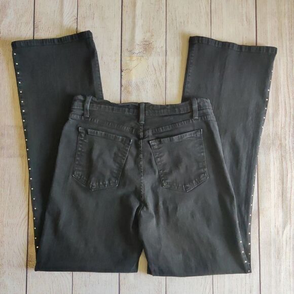 NYDJ rhinestones studded high rise bootcut jeans 6 - Picture 3 of 9